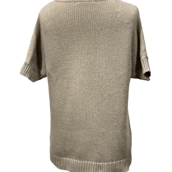 Gap Grey Short Sleeve Boxy Cable Knit Sweater - Picture 3 of 5